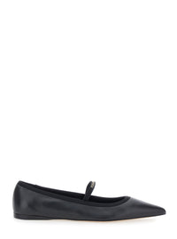 FERRAGAMO Ferragamo Women 'Carice' Black Ballet Shoes With Ribbon Detail And Logo Lettering On The Front In Leather Woman
