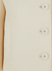 Gucci Women White Jacket With Notched Revers In Gg Canvas Woman