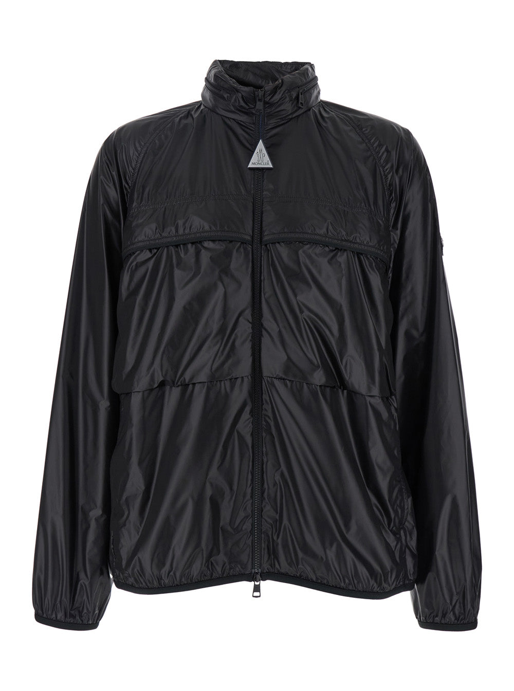 Moncler Genius Men 'Anubis' Black Jacket With Foldable Design And Iconic Logo Patch In Lightweight Nylon Man