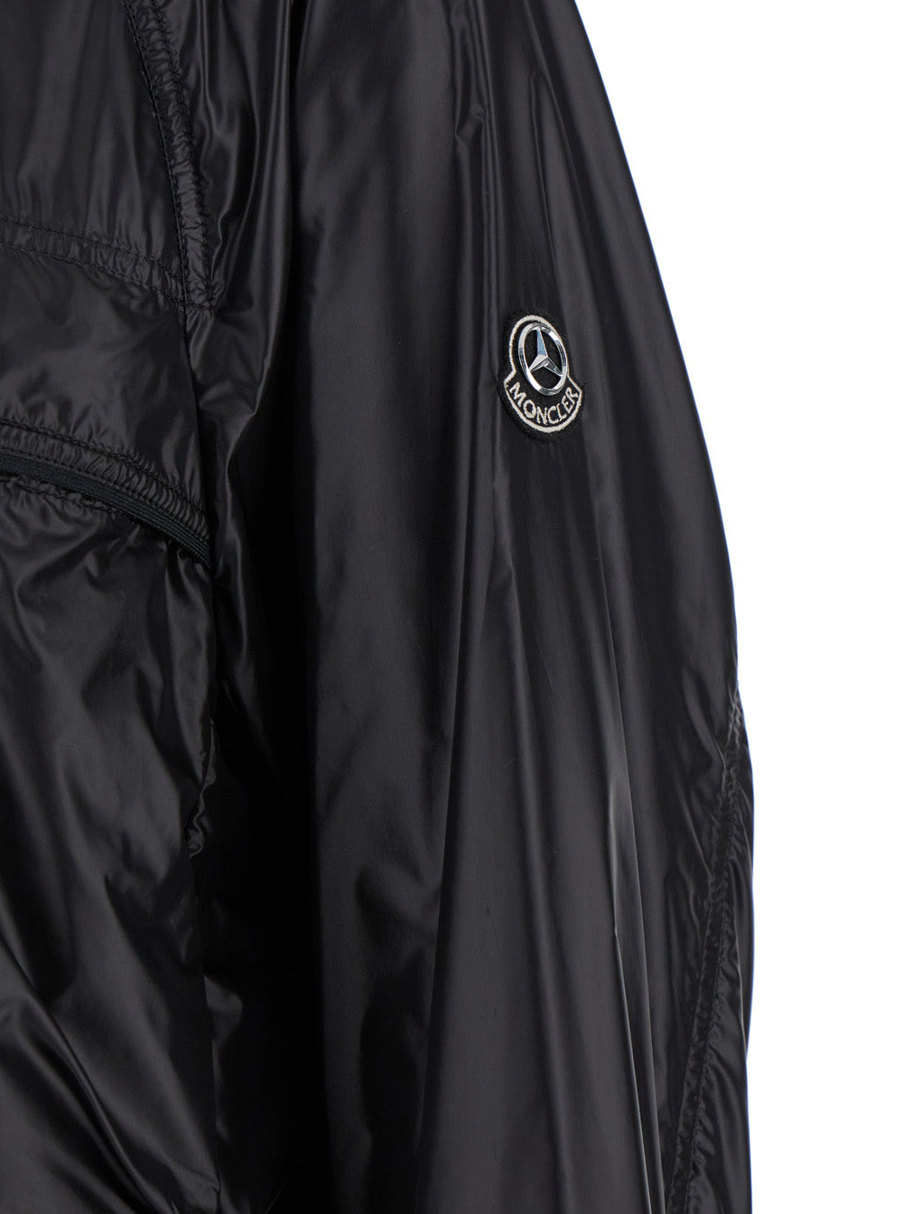 Moncler Genius Men 'Anubis' Black Jacket With Foldable Design And Iconic Logo Patch In Lightweight Nylon Man