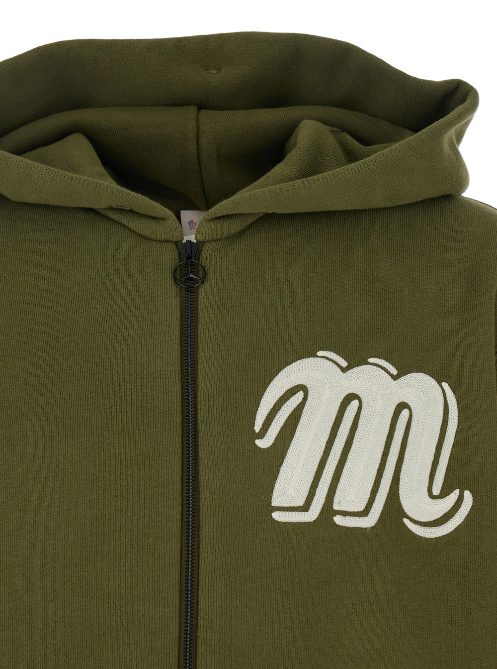 Moncler Genius Men Green Sweatshirt With Monogram Embroidery On The Front And Logo Patch On The Sleeve In Cotton Jersey Man