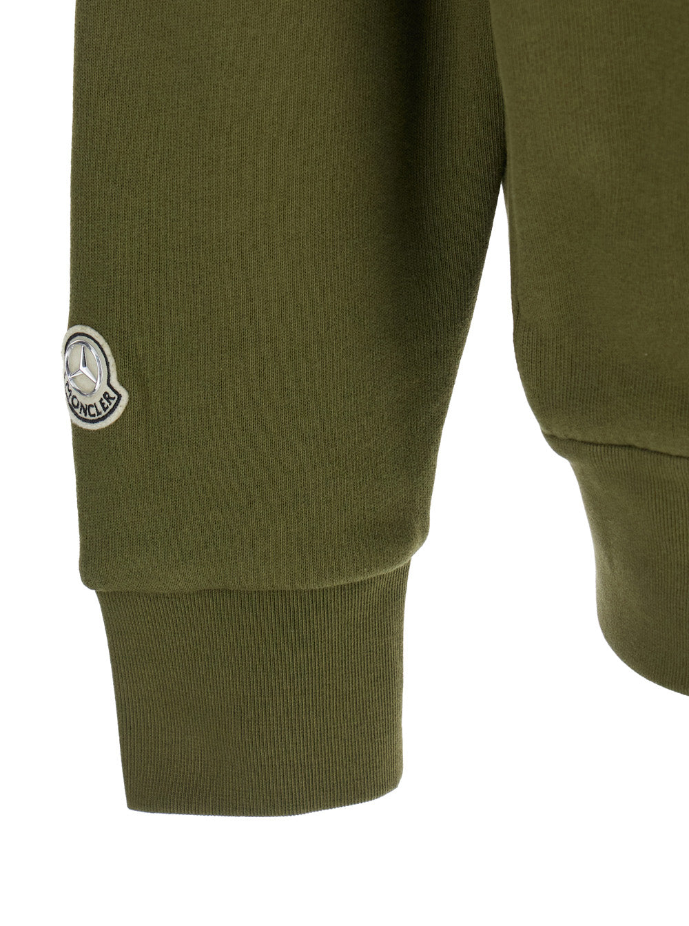 Moncler Genius Men Green Sweatshirt With Monogram Embroidery On The Front And Logo Patch On The Sleeve In Cotton Jersey Man