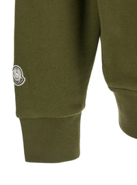 Moncler Genius Men Green Sweatshirt With Monogram Embroidery On The Front And Logo Patch On The Sleeve In Cotton Jersey Man
