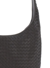 Bottega Veneta Men Brown Crossbody Bag With Top Zip Closure And Intreccio Motif In Leather For Men