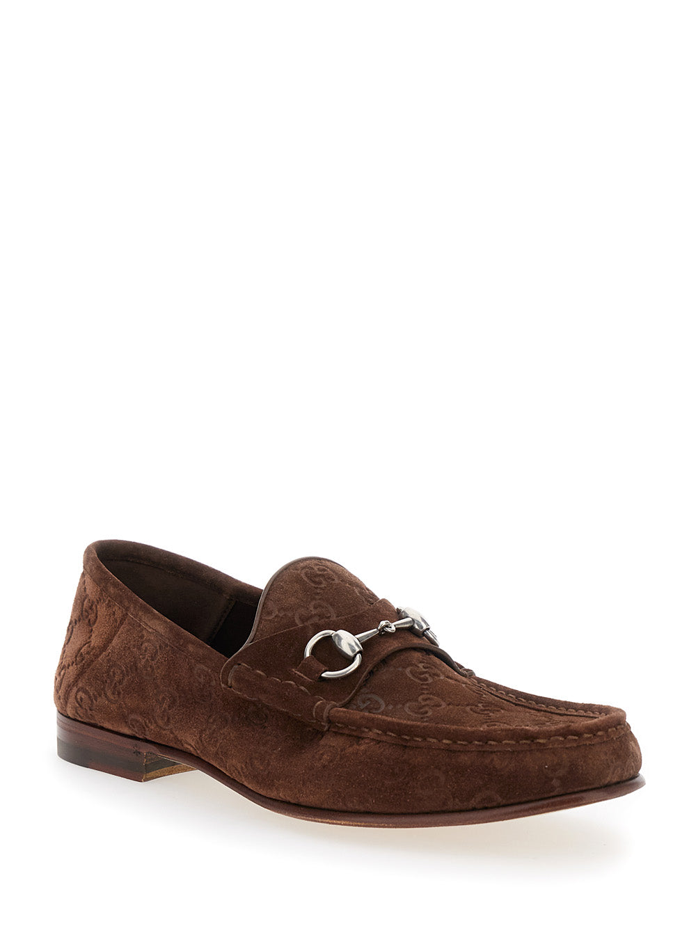 Gucci Men 'Horsebit 1953' Brown Loafers With Horsebit In Gg Canvas Man