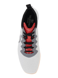 Valentino Garavani Men White Sneakers With Asymmetric Toe And Vlogo Detail On The Side In Tech Fabric Man
