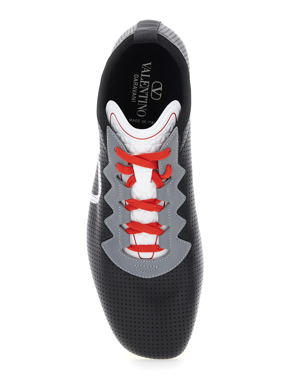 Valentino Garavani Men Black Sneakers With Asymmetric Toe And