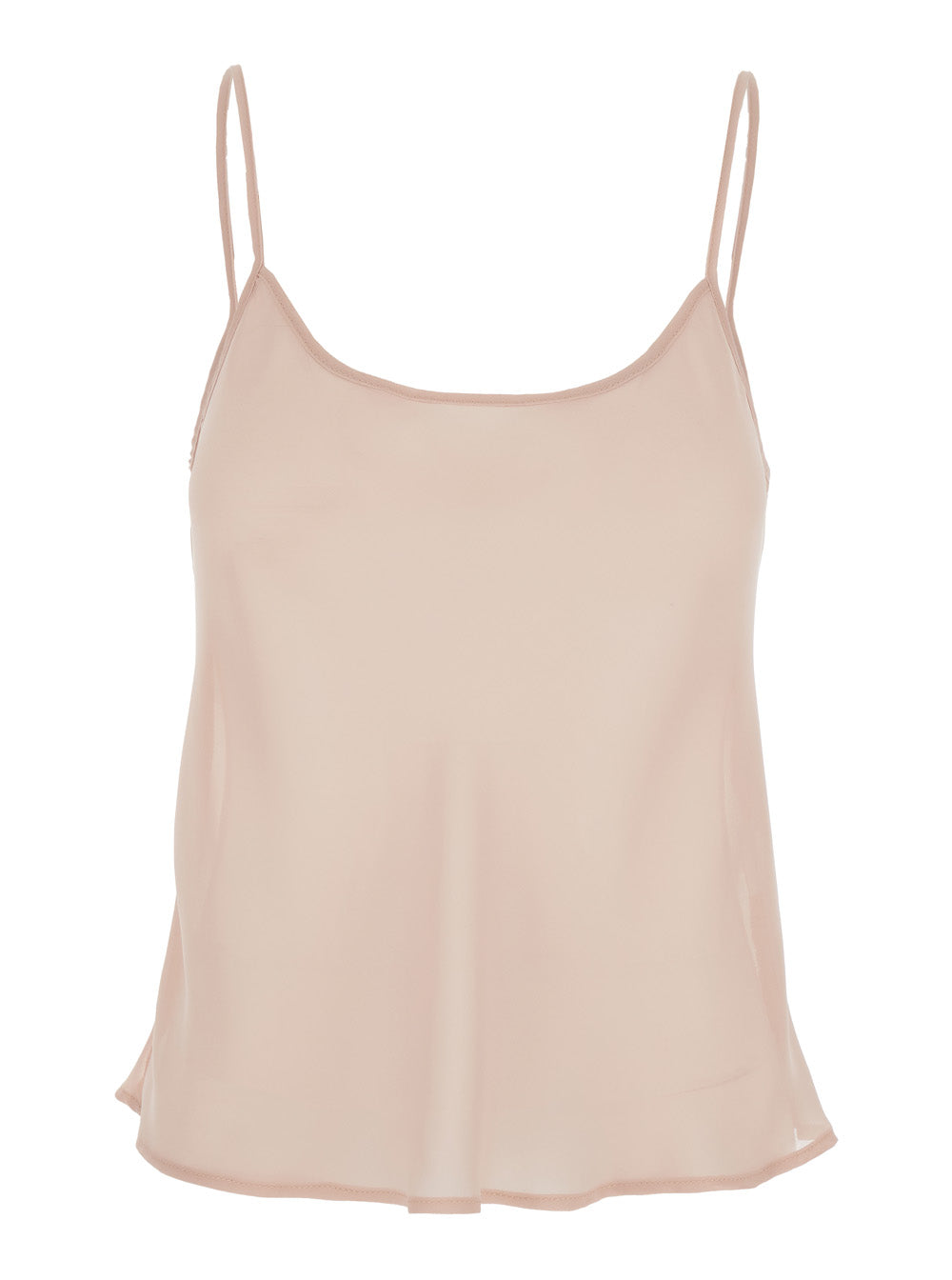 Leplain Women Pink Top With Spaghetti Straps And Square Neck In Fabric Woman