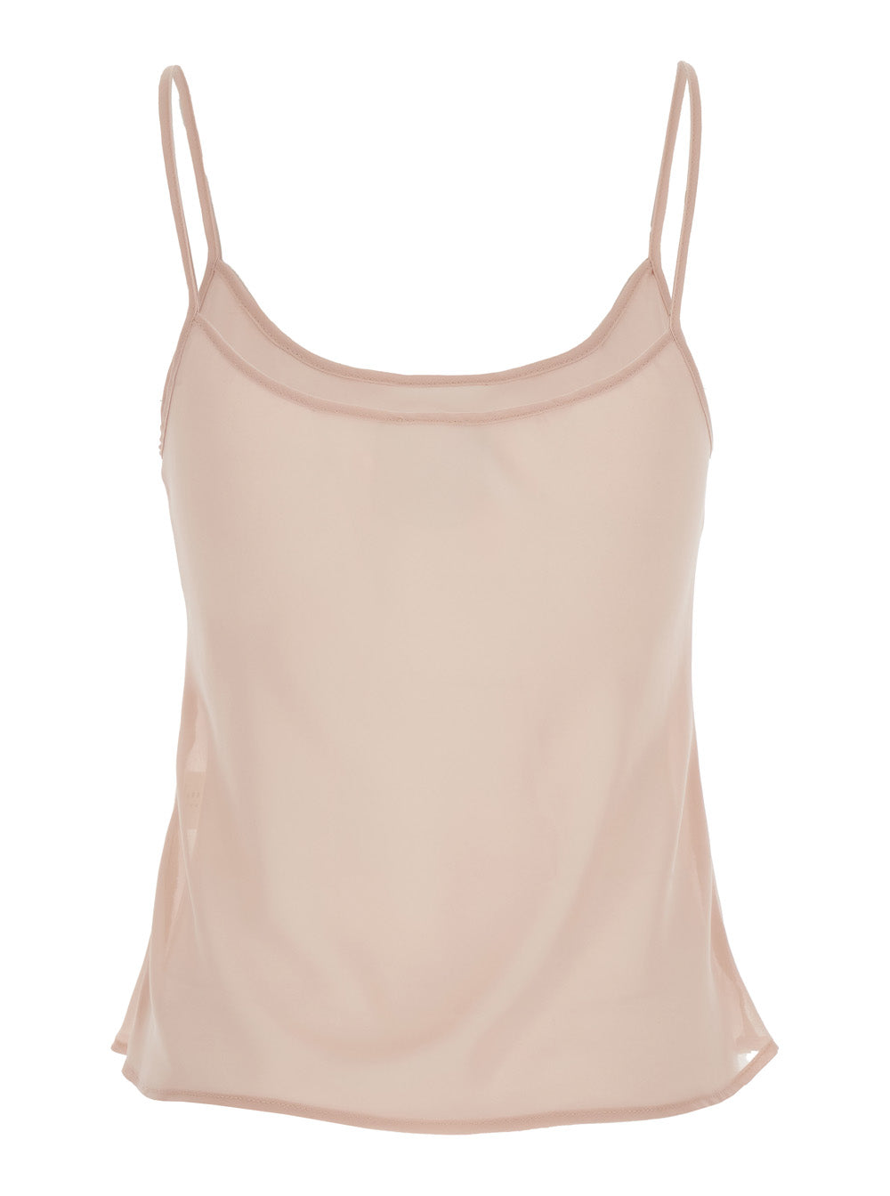 Leplain Women Pink Top With Spaghetti Straps And Square Neck In Fabric Woman