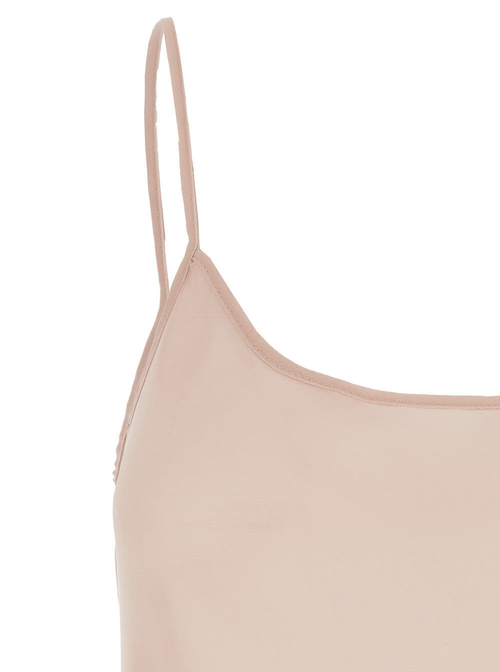 Leplain Women Pink Top With Spaghetti Straps And Square Neck In Fabric Woman