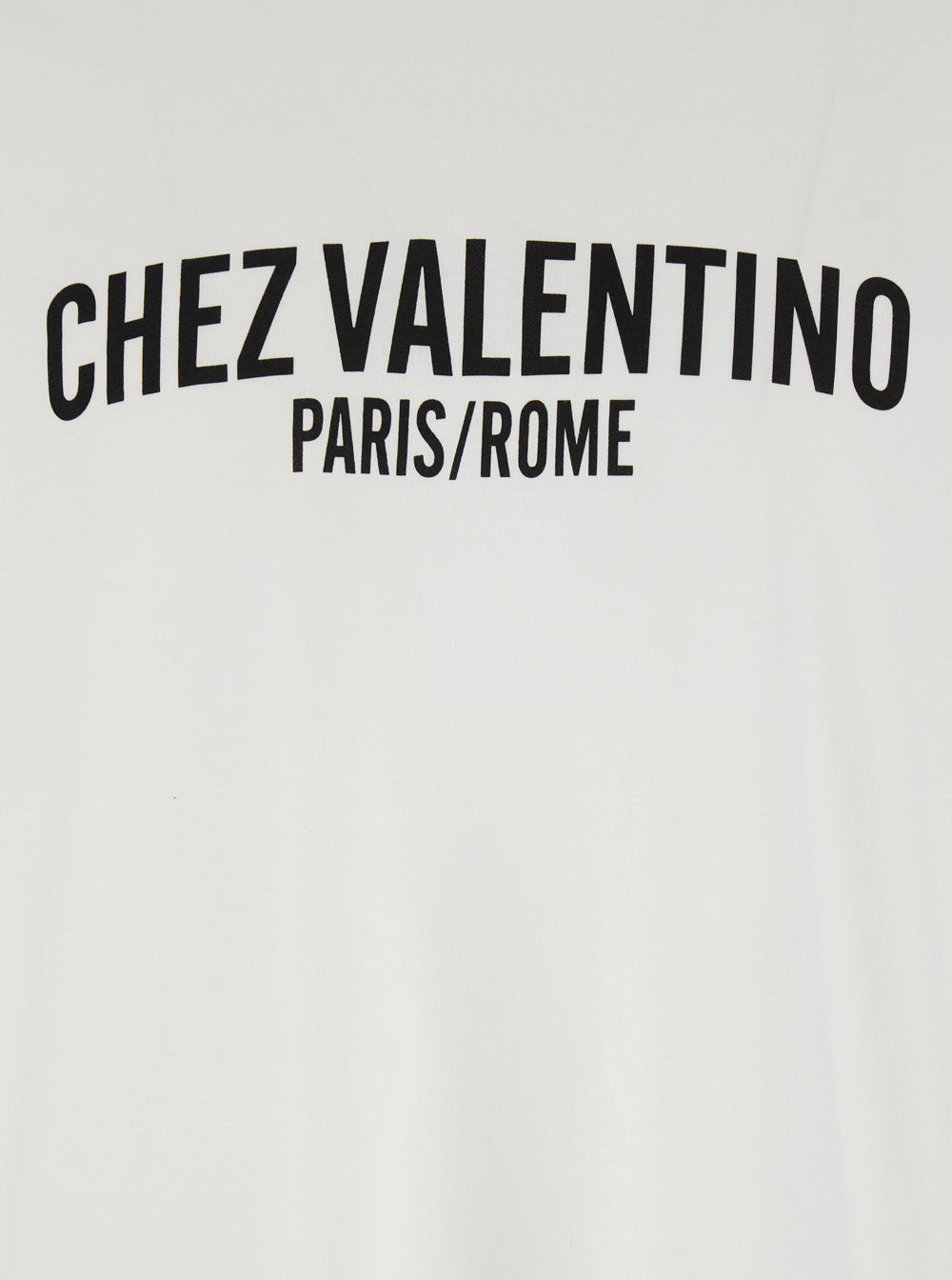 Valentino Men 'Chez' White Crewneck T-Shirt With Maxi Logo Print