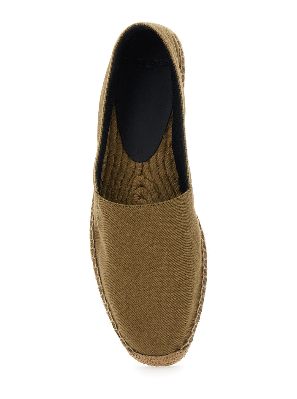 SAINT LAURENT Saint Laurent Men Brown Espadrilles With Tonal Cassandre Embroidery On The Side And Almond Toe In Cotton Man
