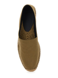 SAINT LAURENT Saint Laurent Men Brown Espadrilles With Tonal Cassandre Embroidery On The Side And Almond Toe In Cotton Man