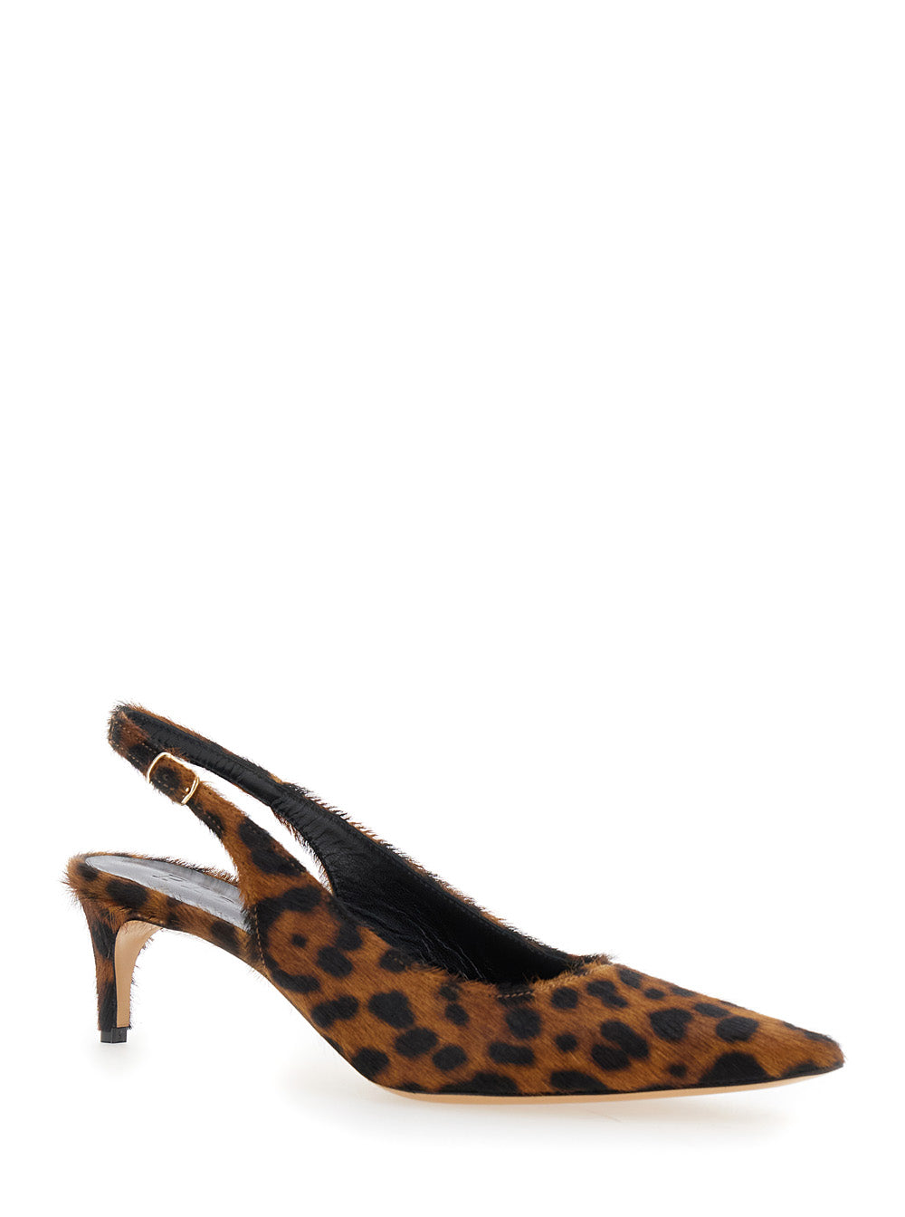 LEPLAIN Leplain Women 'Luisa' Brown Slingback Pumps With Medium Stiletto Heel And Leopard Print All-Over In Ecofur Woman
