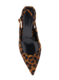 LEPLAIN Leplain Women 'Luisa' Brown Slingback Pumps With Medium Stiletto Heel And Leopard Print All-Over In Ecofur Woman