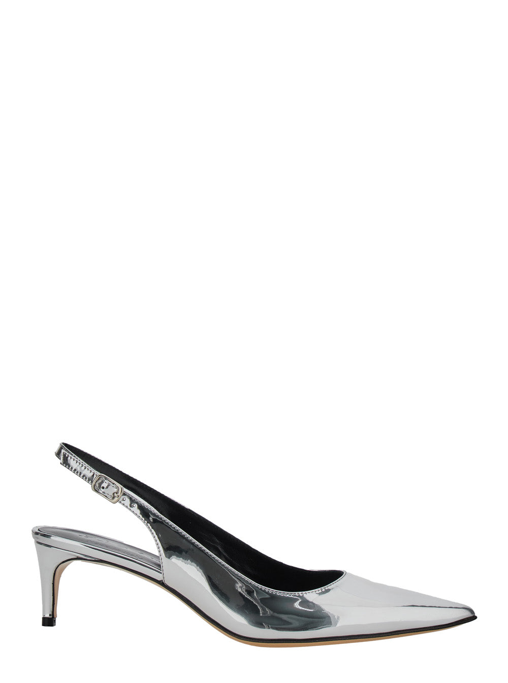 Leplain Women 'Luisa' Metallic Slingback Pumps With Medium Stiletto Heel And Mirror Effect In Leather Woman