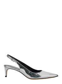 Leplain Women 'Luisa' Metallic Slingback Pumps With Medium Stiletto Heel And Mirror Effect In Leather Woman