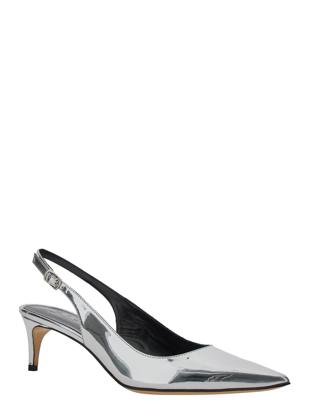 Leplain Women 'Luisa' Metallic Slingback Pumps With Medium Stiletto Heel And Mirror Effect In Leather Woman