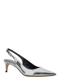 Leplain Women 'Luisa' Metallic Slingback Pumps With Medium Stiletto Heel And Mirror Effect In Leather Woman