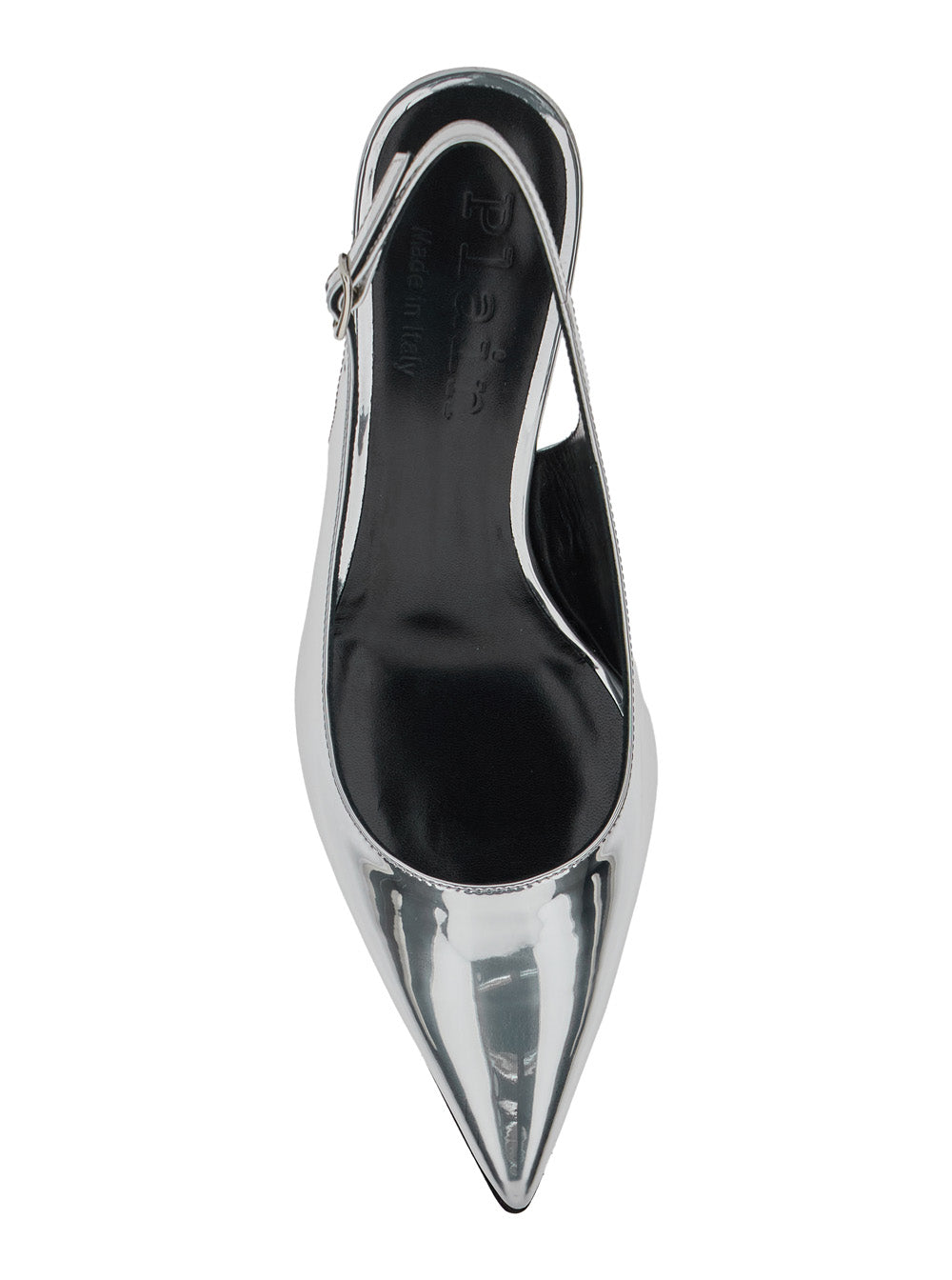 Leplain Women 'Luisa' Metallic Slingback Pumps With Medium Stiletto Heel And Mirror Effect In Leather Woman