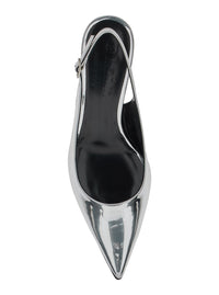 Leplain Women 'Luisa' Metallic Slingback Pumps With Medium Stiletto Heel And Mirror Effect In Leather Woman
