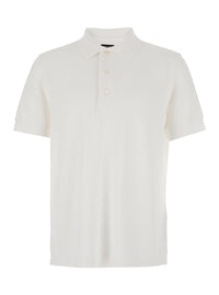 Tom Ford Men White Polo Shirt With Classic Collar In Cotton Blend Man