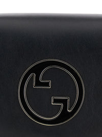 Gucci Women 'Blondie' Black Handbag With Gg Logo Plaque On The Front In Leather Woman