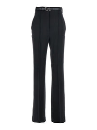 Sportmax Women 'Texas' Black Pants With Belt With Metallic Buckle In Fabric Woman
