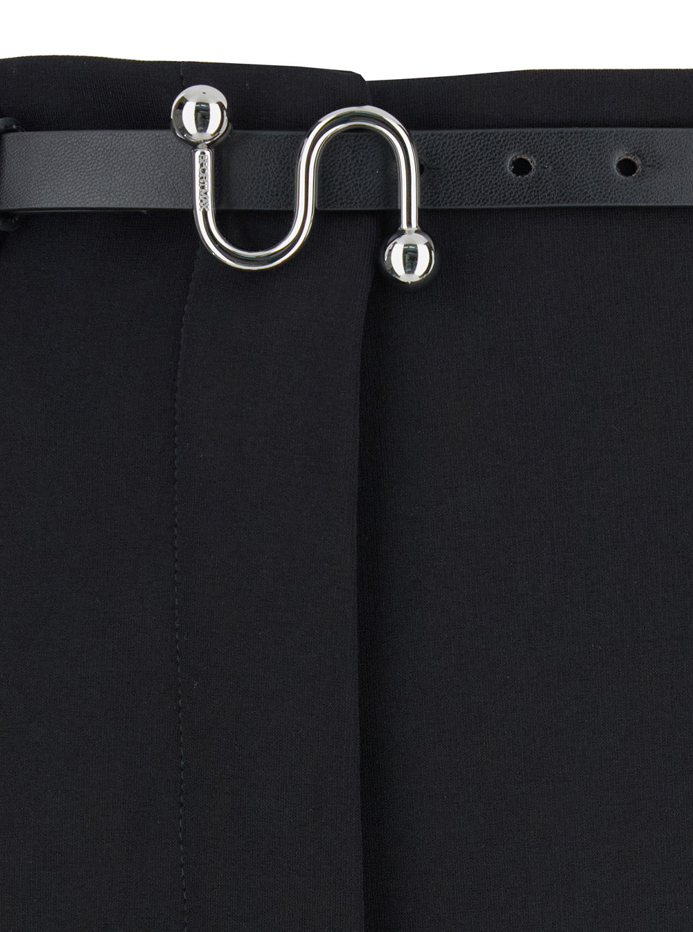 Sportmax Women 'Texas' Black Pants With Belt With Metallic Buckle In Fabric Woman