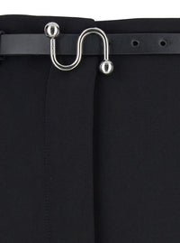 Sportmax Women 'Texas' Black Pants With Belt With Metallic Buckle In Fabric Woman
