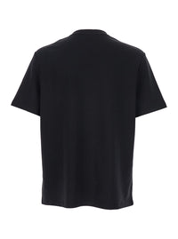 Balmain Men Black Crewneck T-Shirt With Logo Print On The Front In Cotton Man