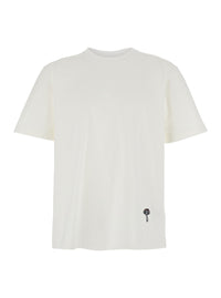 Bottega Veneta Men White Crewneck T-Shirt With Mushroom Embroidery On The Front In Cotton Man