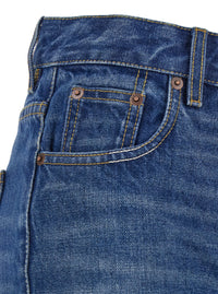 Chloé Women Blue High Waisted Jeans With Wide Leg And Logo Patch On The Rear In Denim Woman