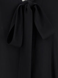 Balenciaga Women Black Blouse With Pussybow Collar And Asymmetric Design In Silk Woman