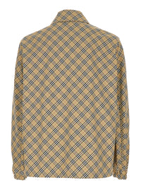 Burberry Men 'Slindon' Beige Jacket With Classic Collar And All-Over Check Motif In Tech Fabric Man