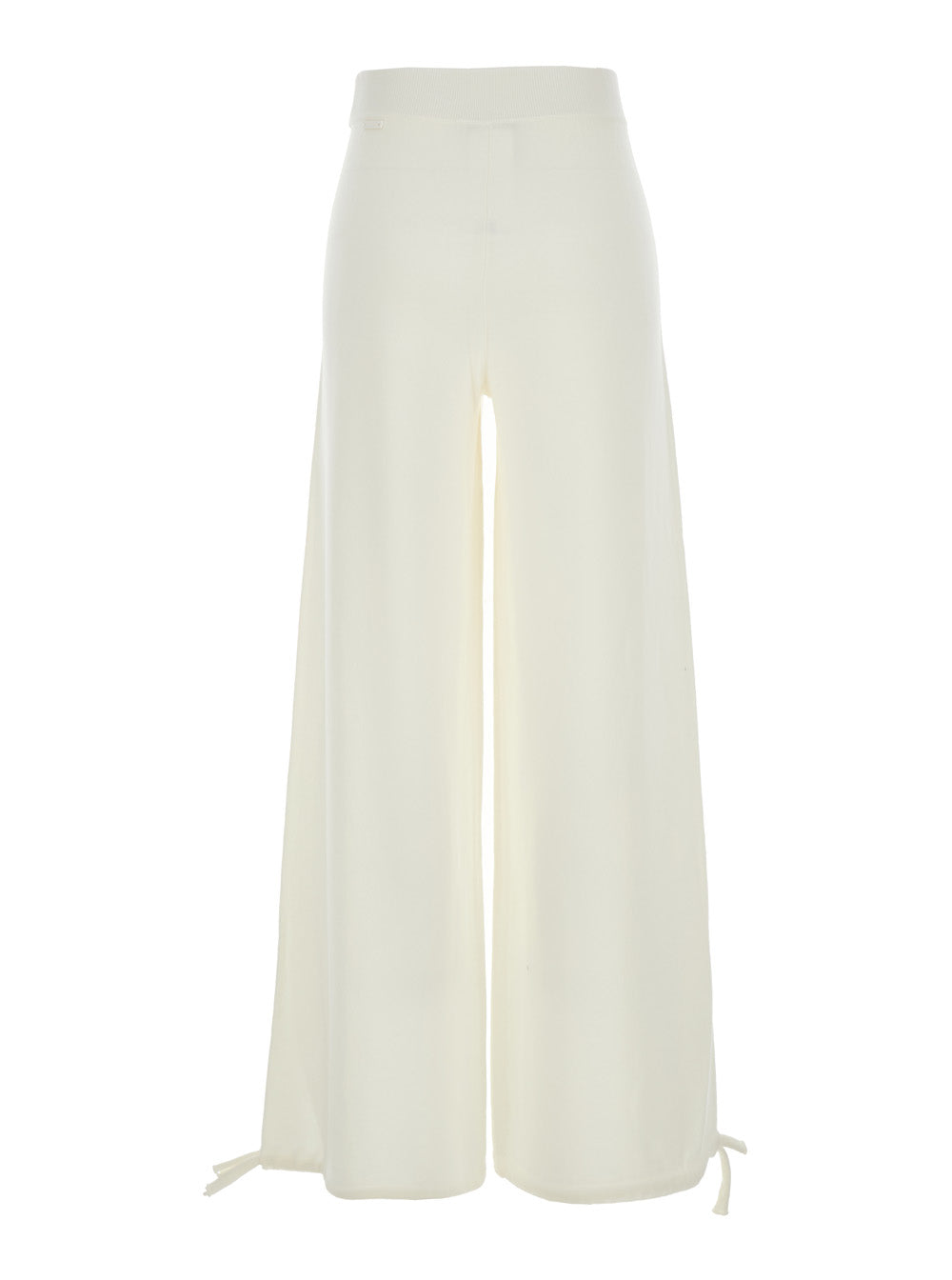 MAX MARA Max Mara Women 'Nigeria' White Pants With Elastic Waist And Wide Leg In Wool Woman