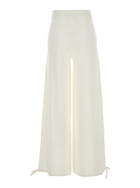 MAX MARA Max Mara Women 'Nigeria' White Pants With Elastic Waist And Wide Leg In Wool Woman