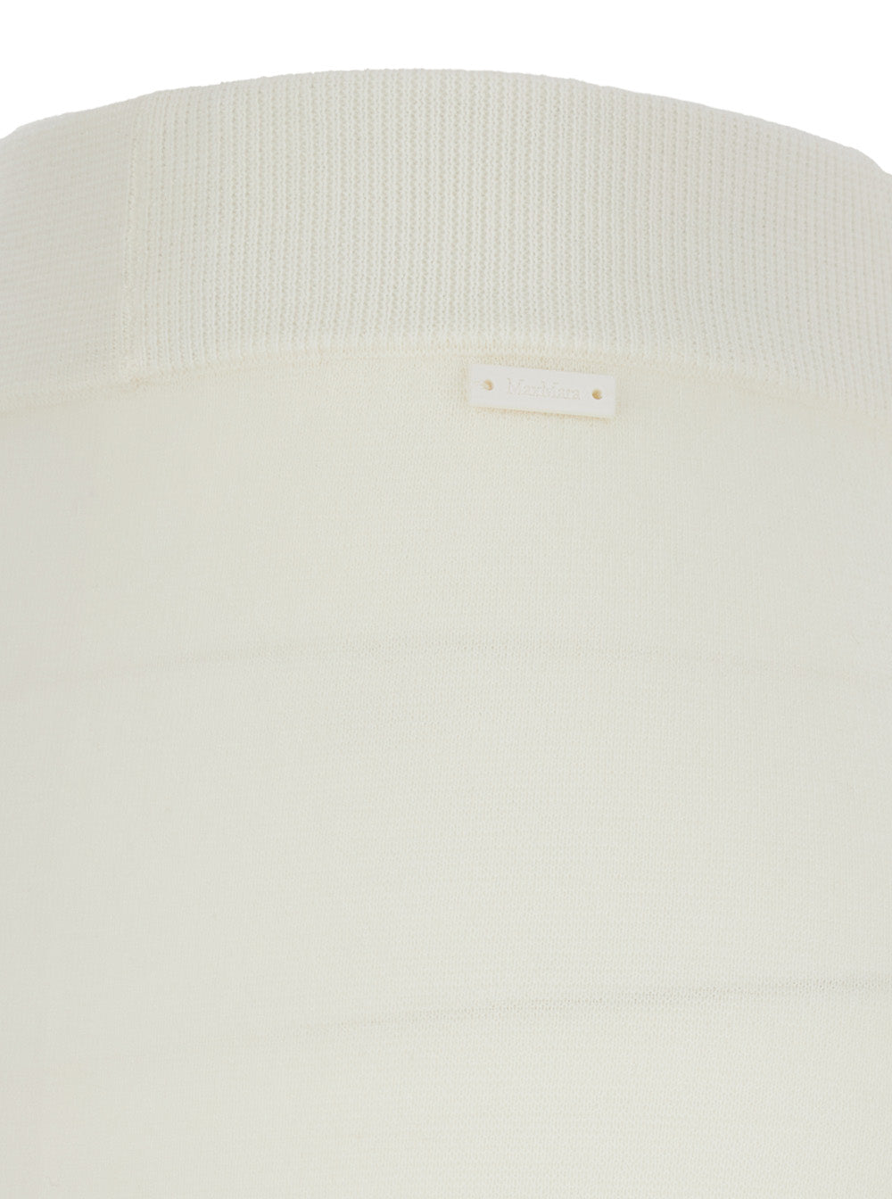 MAX MARA Max Mara Women 'Nigeria' White Pants With Elastic Waist And Wide Leg In Wool Woman