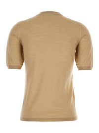 MAX MARA Max Mara Women 'Gerico' Beige Crewneck Sweater With Short Sleeves In Wool Woman