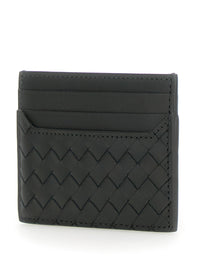 Bottega Veneta Men Green Card Holder With Intrecciato Motif In Leather Man