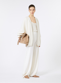 MAX MARA Max Mara Women 'Nigeria' White Pants With Elastic Waist And Wide Leg In Wool Woman