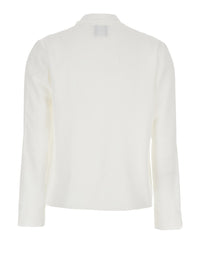 Leplain Women White Blouse With Front Neckline And Ruffles In Fabric Woman