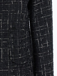 Leplain Women Black Jacket With Round Neck And Front Button Closure In Tweed Woman