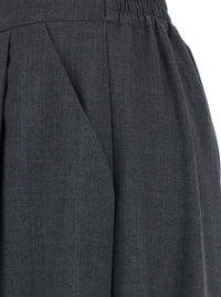 Leplain Women Grey Pants With Semi-Elastic Waist And Oversize Design In Fabric Woman