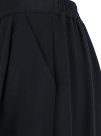 Leplain Women Black Pants With Semi-Elastic Waist And Oversize Design In Fabric Woman