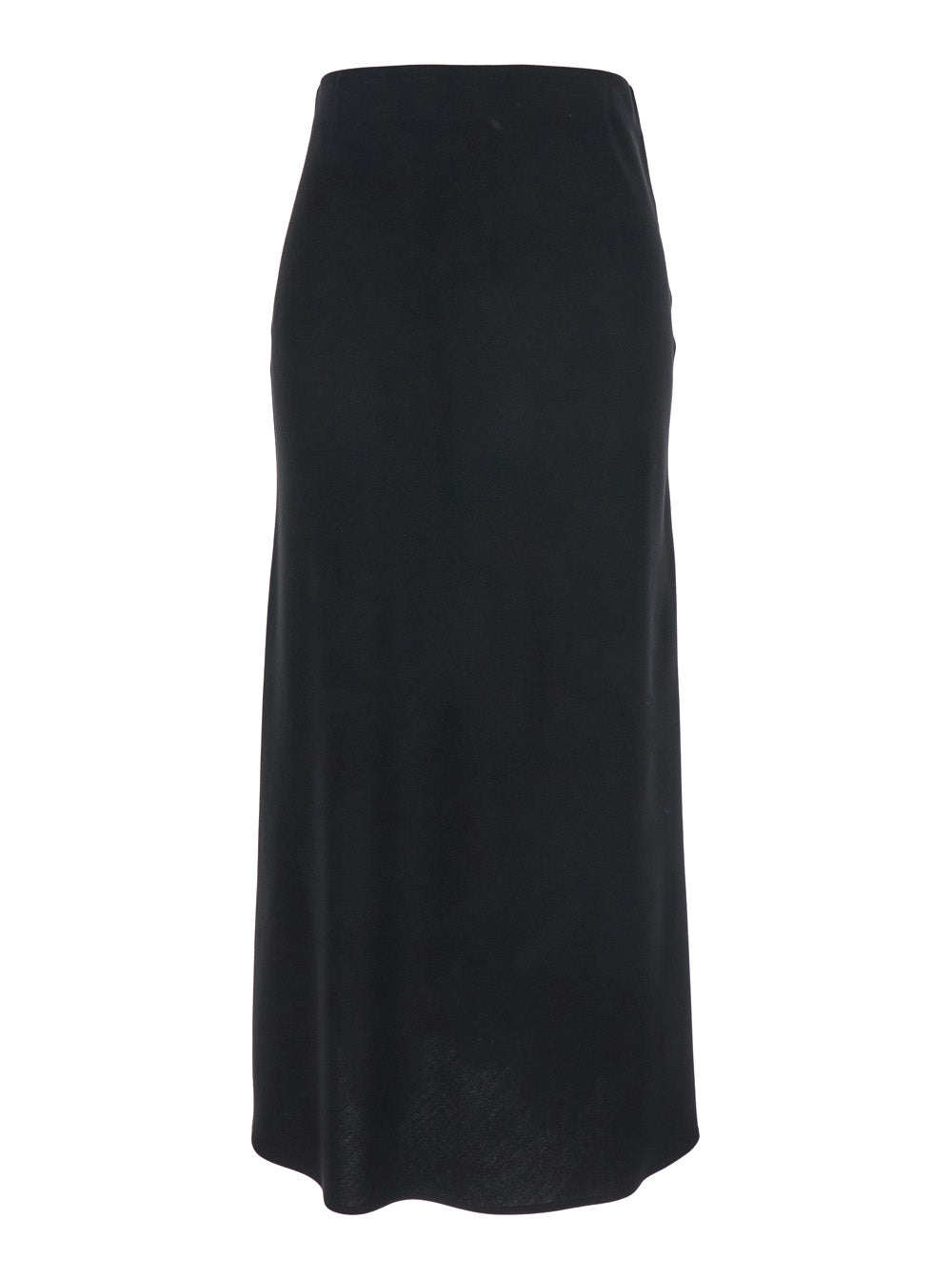 Leplain Women Black Midi Skirt With Concealed Side Zip Closure In Fabric Woman