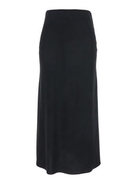 Leplain Women Black Midi Skirt With Concealed Side Zip Closure In Fabric Woman