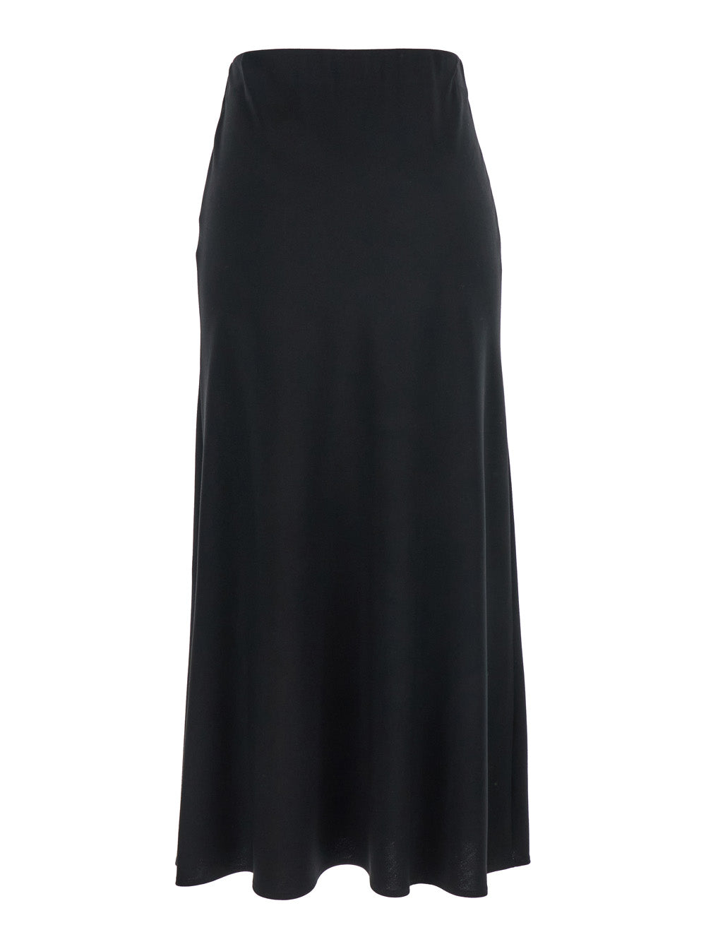 Leplain Women Black Midi Skirt With Concealed Side Zip Closure In Fabric Woman