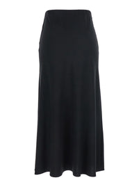 Leplain Women Black Midi Skirt With Concealed Side Zip Closure In Fabric Woman