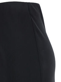 Leplain Women Black Midi Skirt With Concealed Side Zip Closure In Fabric Woman